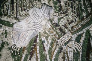 stefano majno buzludzha soviet ruined mosaic mountain monument shipka architecture brutalism hands.JPG